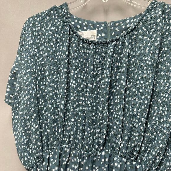 Vintage 90s Debra Martin Floral Smocked Top Dolman Sleeve Jumpsuit Size 12 - Picture 15 of 16